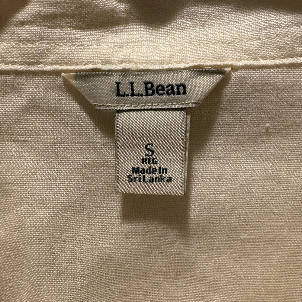 L.L. Bean Cream Casual Button Down Shirt Women’s  S 100% Linen - Picture 3 of 5